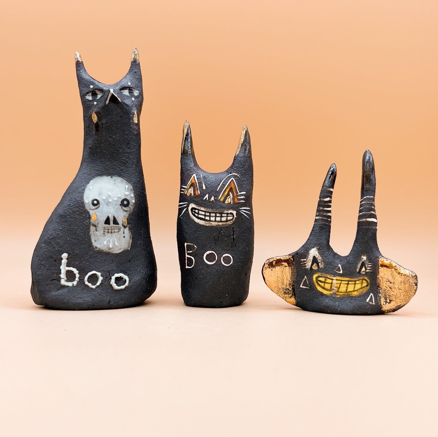 Halloween Cat with Gold Wings