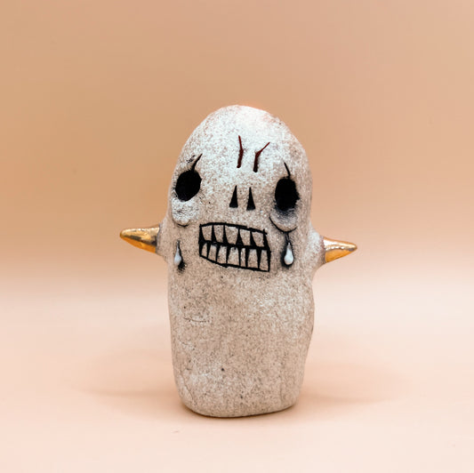 Flying Skull Head with Tears
