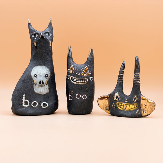 Halloween Cat with Gold Wings